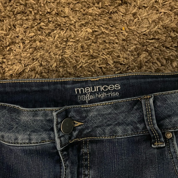 Maurices Dark Blue Distressed Skinny Jeans - Picture 4 of 5